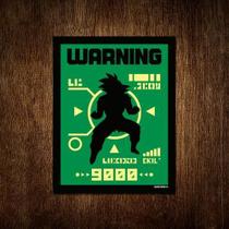 Placa Decorativa Warning Over 9000 Verde 18X23