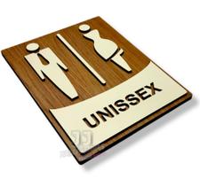 Placa decorativa WC banheiro unissex indicativa em mdf 6mm Placa decorativa WC banheiro unissex indicativa em mdf 6mm