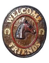 Placa Decorativa - Welcome Friends Country Cavalos 203