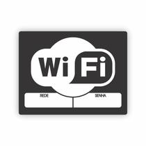 Placa Decorativa Wifi Em Pvc De 2 Mm Preta Para Escrita