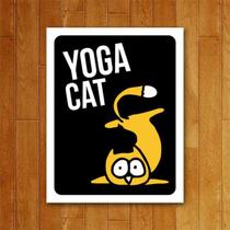 Placa Decorativa Yoga Cat