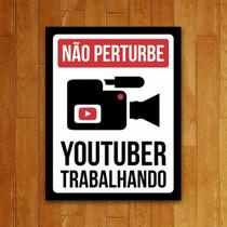Placa Decorativa - Youtuber Trabalhando Placa Decorativa - Youtuber Trabalhando