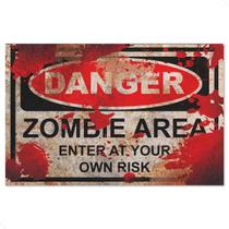 Placa Decorativa - Zombie Zone - cod. 5073