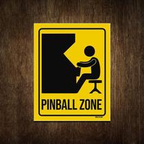 Placa Decorativa - Zona Pinball Zone 27X35