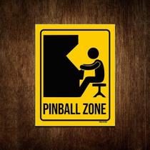 Placa Decorativa - Zona Pinball Zone 36x46