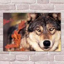 Placa Decorativas Animais 99 Lobo Mdf 30X45Cm