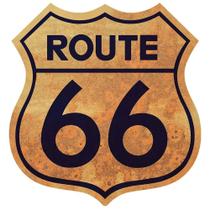 Placa Decorativos Mdf 38x36 Route 66 Rota 66 Amarelo Placa Decorativos Mdf 38x36 Route 66 Rota 66 Amarelo