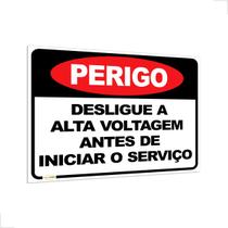 Placa Desligue A Alta Voltagem Antes De Iniciar O Serviço 40x32cm