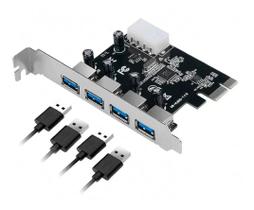 Placa Dex DP-43 USB 3.0 PCI-Express 4 Portas 5Gbps Conecte Suas Câmeras e Scanners Com Velocidade