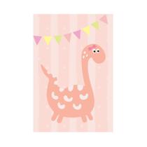 Placa Dinossauro Menina Rosa Coral 30x40cm Placa Dinossauro Menina Rosa Coral 30x40cm