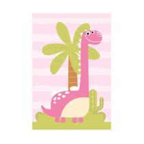 Placa Dinossauro Menina Rosa Pink 30x40cm Placa Dinossauro Menina Rosa Pink 30x40cm