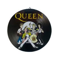 Placa Disco de Vinil Decorativo em Madeira Star - Banda Queen