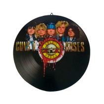 Placa Disco de Vinil Decorativo em Madeira Star - Guns N Roses