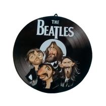 Placa Disco de Vinil Decorativo em Madeira Star - The Beatles