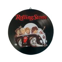 Placa Disco de Vinil Decorativo em Madeira Star - The Rolling Stones