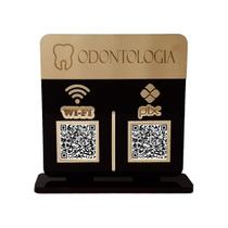 Placa Display Logo e 2 Qr Code Pix e Wifi em Acrílico Dourado e Preto - ATACADÃO DO ARTESANATO MDF