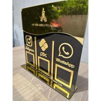 Placa Display Pix Trio Qr Code Instagram - personalizado c/ Logo