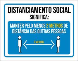 Placa Distanciamento Social Significa Manter 2 Metros 36X46