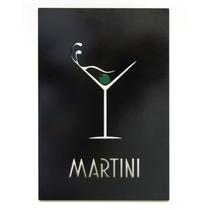 Placa Drink Martini Laqueada 3D Mdf - 30 x 20 cm