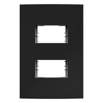 Placa Dubai Preta 4x2 2 Módulos Separados Com Suporte Enerbras