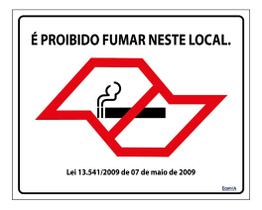 Placa É Proibido Fumar Neste Local 25x20 - P-5/2 F9e