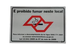 Placa É Proibido Fumar Neste Local Ps-611 20x30- Encartale