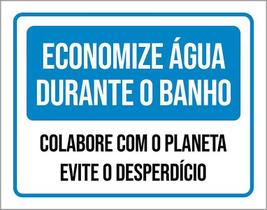 Placa Economize Água Durante Banho Planeta 18X23