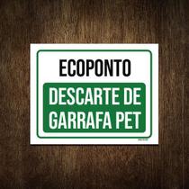 Placa Ecoponto Descarte De Garrafas Pet 27X35 - Sinalizo.Com