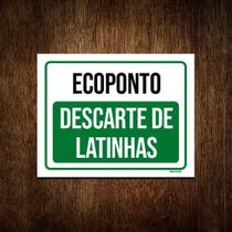 Placa Ecoponto Descarte De Latinhas 18x23