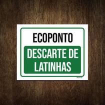 Placa Ecoponto Descarte De Latinhas 27X35