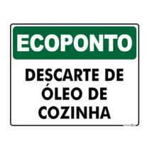 Placa Ecoponto Descarte De Óleo De Cozinha - 30x20cm