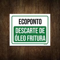 Placa Ecoponto Descarte De Óleo Fritura 18X23