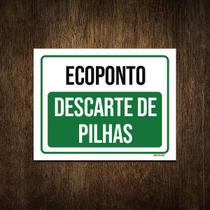 Placa Ecoponto Descarte De Pilhas 27X35