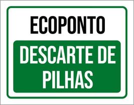 Placa Ecoponto Descarte De Pilhas 27X35