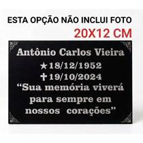 Placa em ACM Antifurto para Túmulo e Cemitério Gravação a Laser Ideal para Jazigo e Memoria TAMANHO 20X12 SEM FOTO