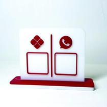 Placa em acrilico com 2 qr code para pix e whatsapp cor branco e vermelho Placa em acrilico com 2 qr code para pix e whatsapp cor branco e vermelho