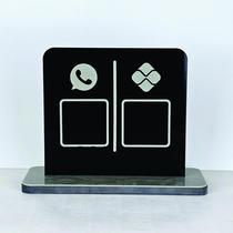 Placa em acrilico com 2 qr code para pix e whatsapp cor preto e cinza Placa em acrilico com 2 qr code para pix e whatsapp cor preto e cinza