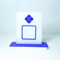 Placa em acrilico para qr code de pix cor branco com lilas Placa em acrilico para qr code de pix cor branco com lilas