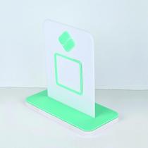 Placa em acrilico para qr code de pix cor branco com verde claro Placa em acrilico para qr code de pix cor branco com verde claro