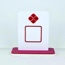 Placa em acrilico para qr code de pix cor branco com vermelho