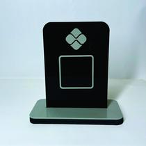 Placa em acrilico para qr code de pix cor preto com cinza