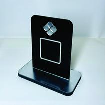 Placa em acrilico para qr code de pix cor preto com prata Placa em acrilico para qr code de pix cor preto com prata