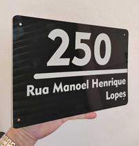 Placa em Acrílico Preto para Endereço - Número de Casa, Condomínios e Empresas Elegante e Durável Placa em Acrílico Preto para Endereço - Número de Casa, Condomínios e Empresas Elegante e Durável