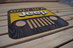 Placa Em Alto Relevo Jeep Quadrada Velocidade 44cm