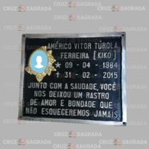 Placa em Alumínio Túmulo Jazigo Lápide Cemitério com Foto e Mensagem para 1 Pessoa