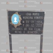 Placa em Alumínio Túmulo Jazigo Lápide Cemitério com Foto e Suporte para 1 Pessoa