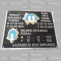 Placa em Alumínio Túmulo Jazigo Lápide Cemitério com Foto para 3 Pessoas