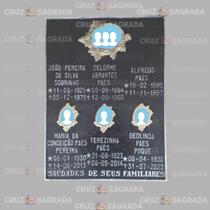 Placa em Alumínio Túmulo Jazigo Lápide Cemitério com Foto para 6 Pessoas