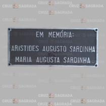 Placa em Alumínio Túmulo Jazigo Lápide Cemitério para 2 Pessoas em Memória