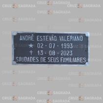 Placa em Alumínio Túmulo Jazigo Lápide Cemitério sem Foto Msg Saudades de seus Familiares para 1 Pessoa